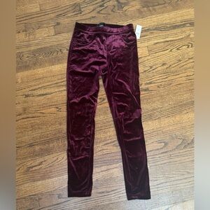Sanctuary velvet legging . NWT , Burgundy,size SP